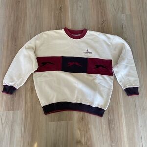 Slazenger Cream and Burgundy Crewneck Sweater